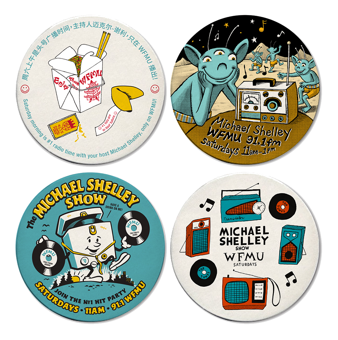 Michael Shelley WFMU Radio Drink Coasters