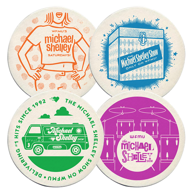 Awesome Michael Shelley WFMU 91.1fm Radio Show beverage coasters
